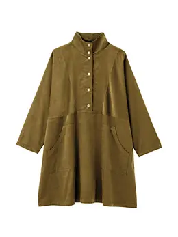 フロント開きコーデュロイミニワンピ