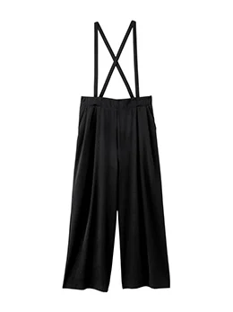 サスペンダー付きワイドパンツ