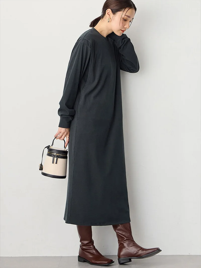 ｽストレッチリブAラインワンピース